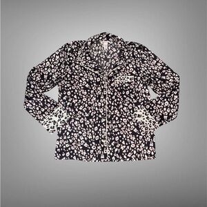 VS Leopard Print Button-Up pajamas top
